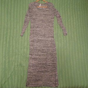 super-long space-dyed maxi side slit pullover L